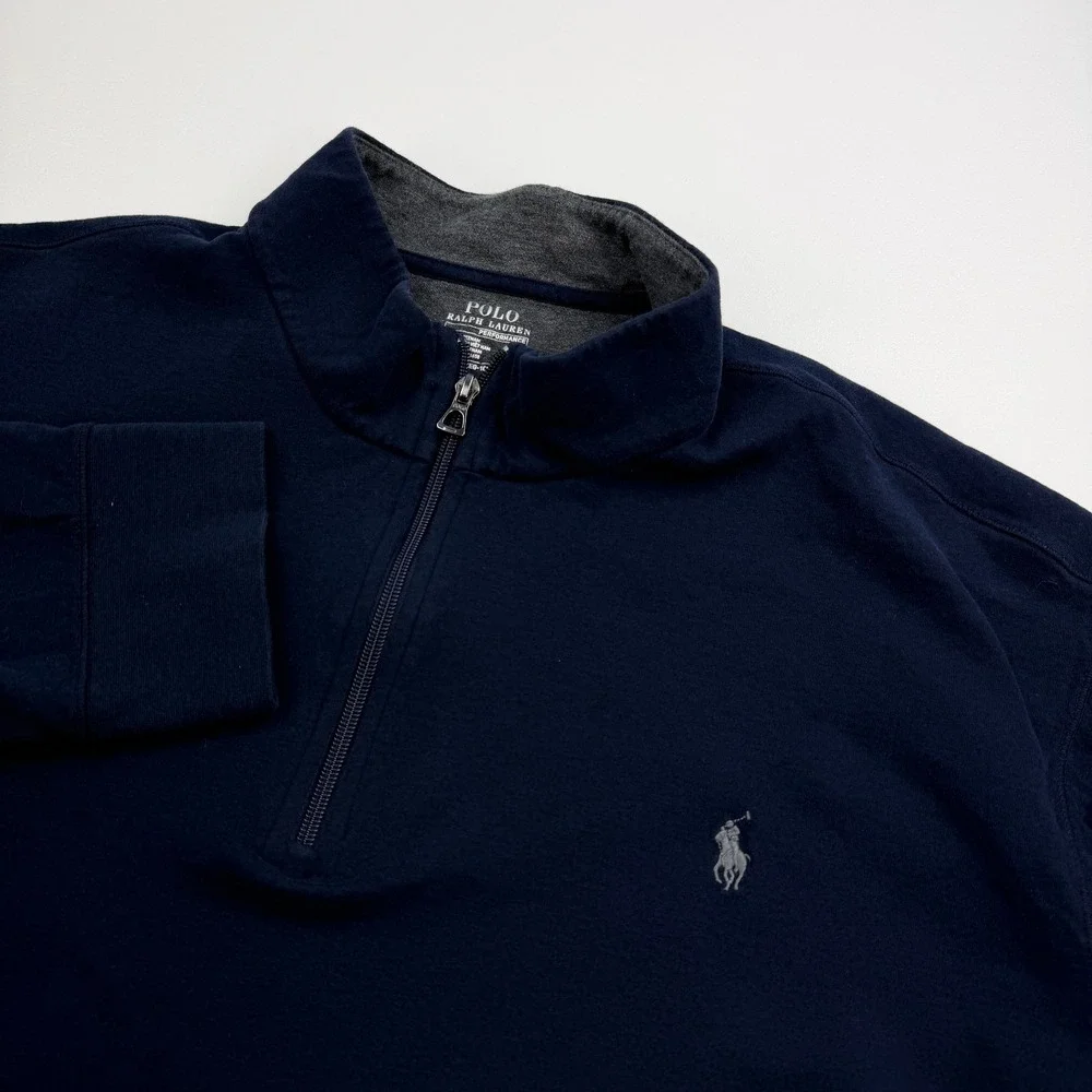 Polo Ralph Lauren Sweater Mens 3XB Blue Navy Performance 1/4 Zip Golf Pullover